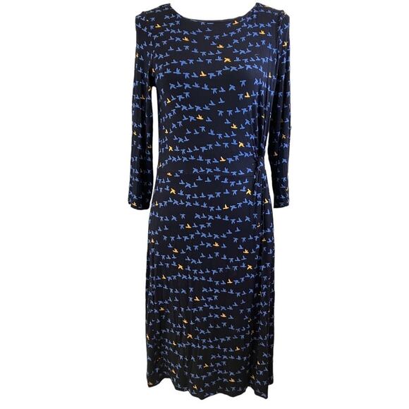 Hobbs London Faux Wrap Bird Print Dress Size 8 - Picture 1 of 5